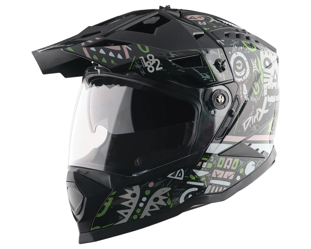 Vega Dirt Dx Challange Dull Black Gray Off Road Helmet