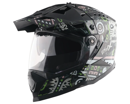 Vega Dirt Dx Challange Dull Black Gray Off Road Helmet