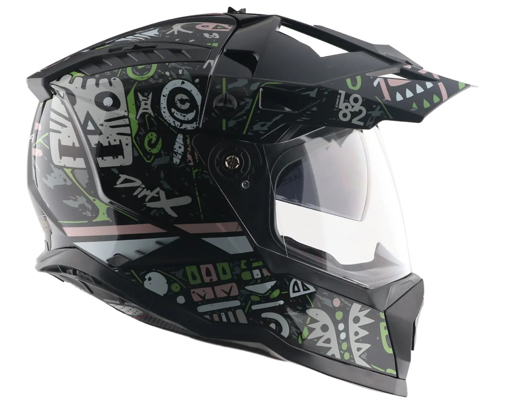 Vega Dirt Dx Challange Dull Black Gray Off Road Helmet