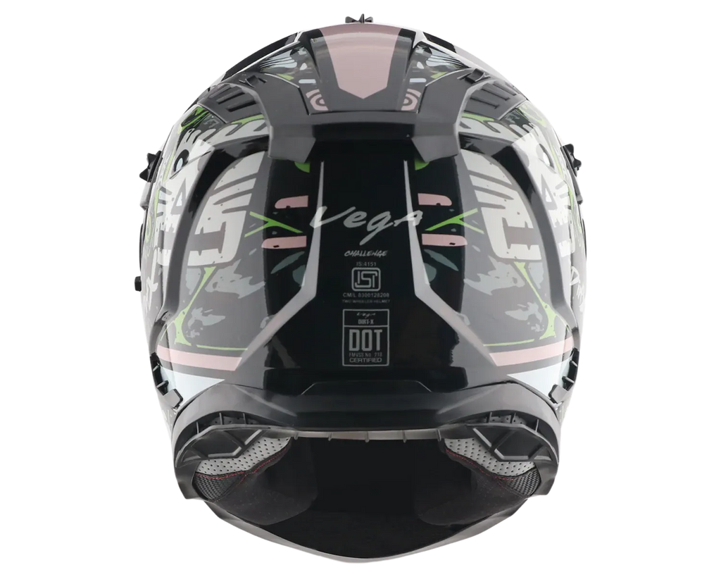 Vega Dirt Dx Challange Dull Black Gray Off Road Helmet