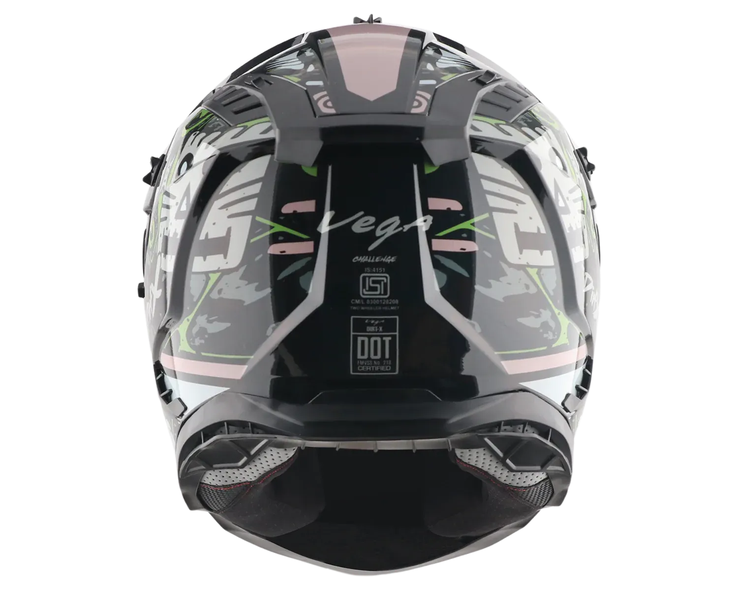 Vega Dirt Dx Challange Dull Black Gray Off Road Helmet