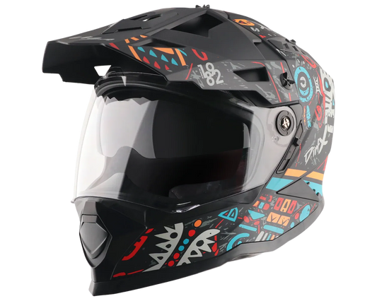 Vega Dirt Dx Challange Dull Black Red Off Road Helmet