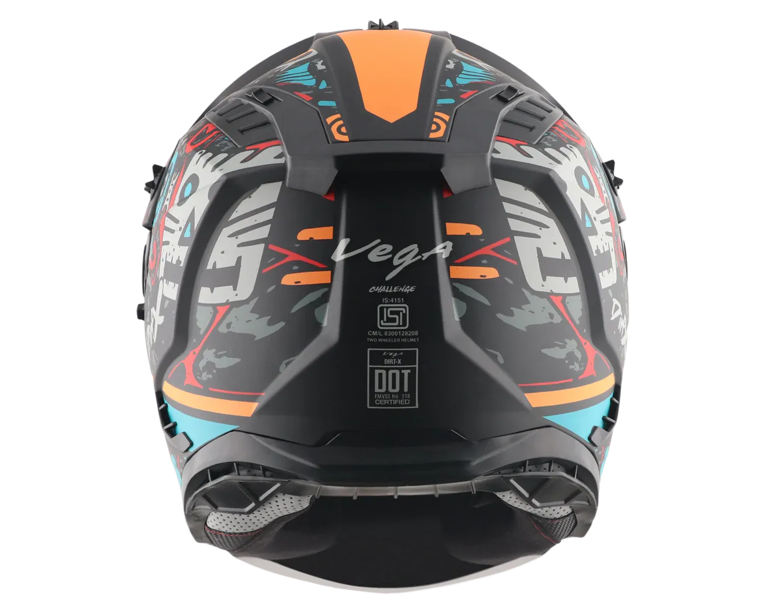 Vega Dirt Dx Challange Dull Black Red Off Road Helmet
