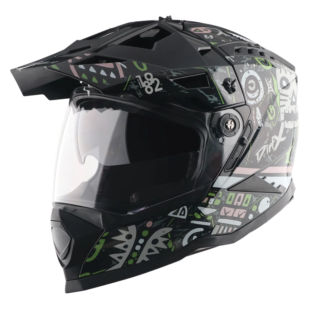 Vega Dirt Dx Challenge Black Gray Off Road Helmet