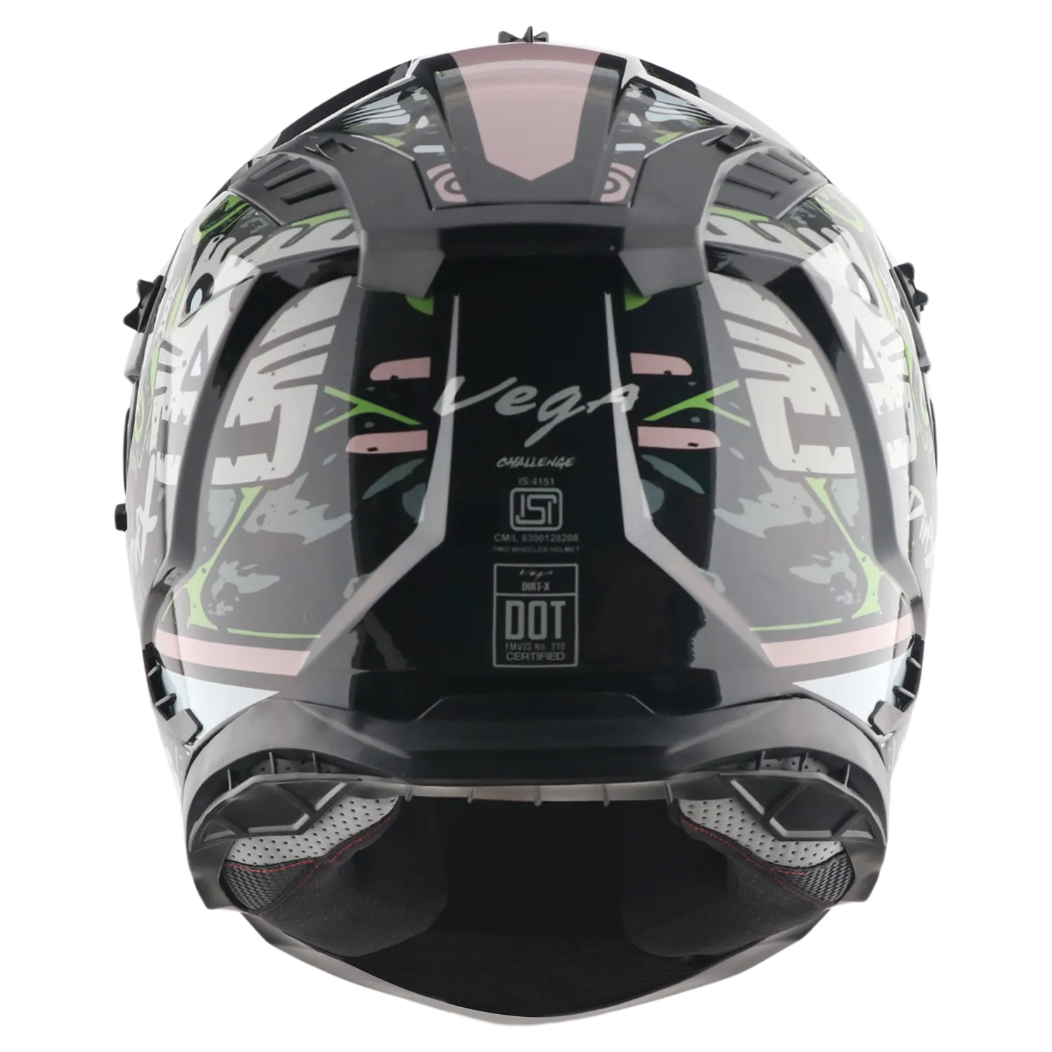 Vega Dirt Dx Challenge Black Gray Off Road Helmet