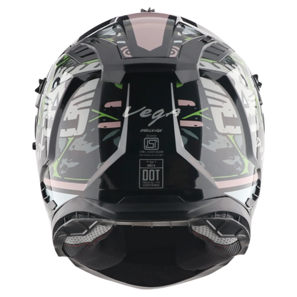 Vega Dirt Dx Challenge Black Gray Off Road Helmet