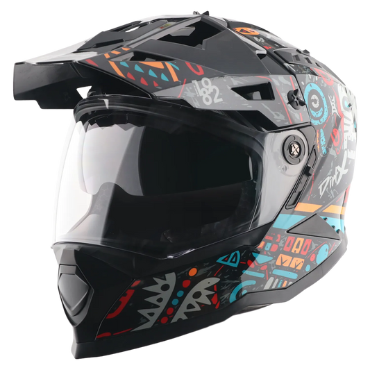 Vega Dirt Dx Challenge Black Red Off Road Helmet