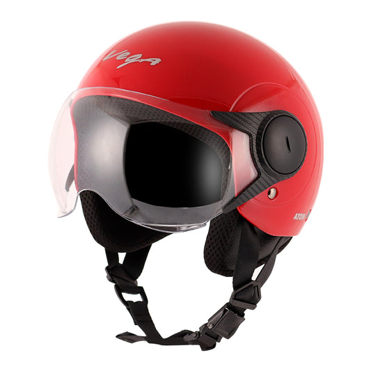 Vega Atom Red Half Face Helmet
