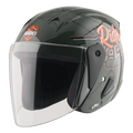 Vega Lark Dx Roadies Battel Green Orange Half Face Helmet