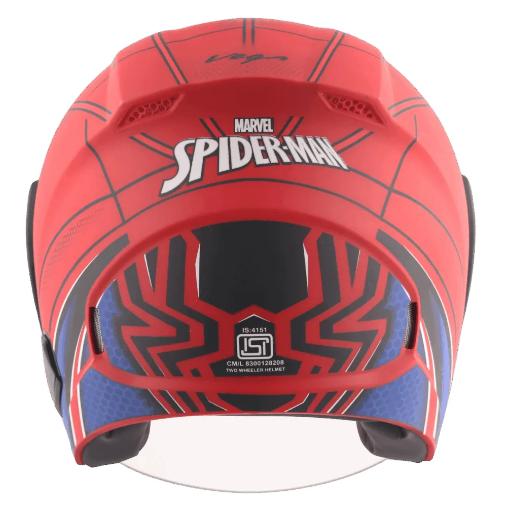 Vega Lark Dx Spiderman Blue Red Half Face Helmet
