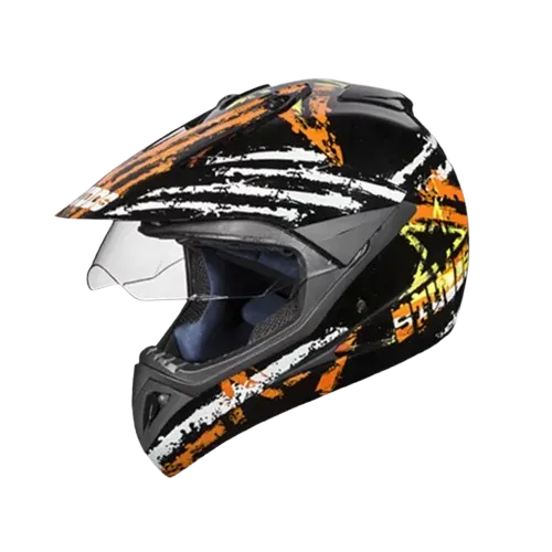 VEGA Motocross Orange Black Off Road Helmet