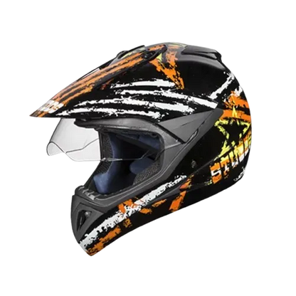 VEGA Motocross Orange Black Off Road Helmet