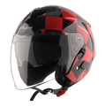 Vega Punch Diamond Black Red Half Face Helmet