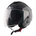 Vega Punch Solid Black Half Face Helmet