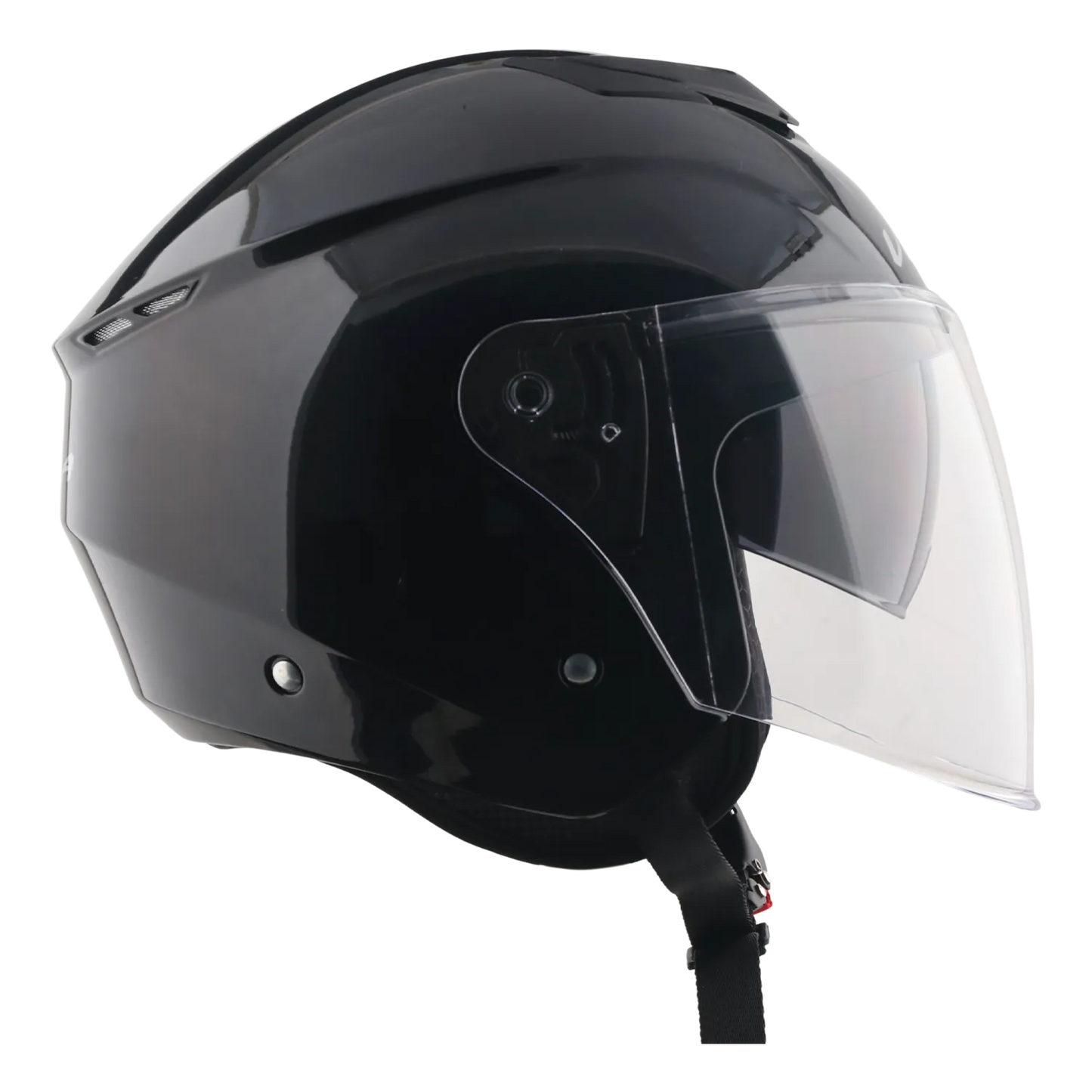 Vega Punch Solid Black Half Face Helmet