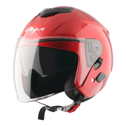 Vega Punch Solid Cherry Red Half Face Helmet