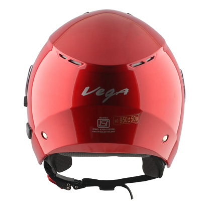 Vega Punch Solid Cherry Red Half Face Helmet
