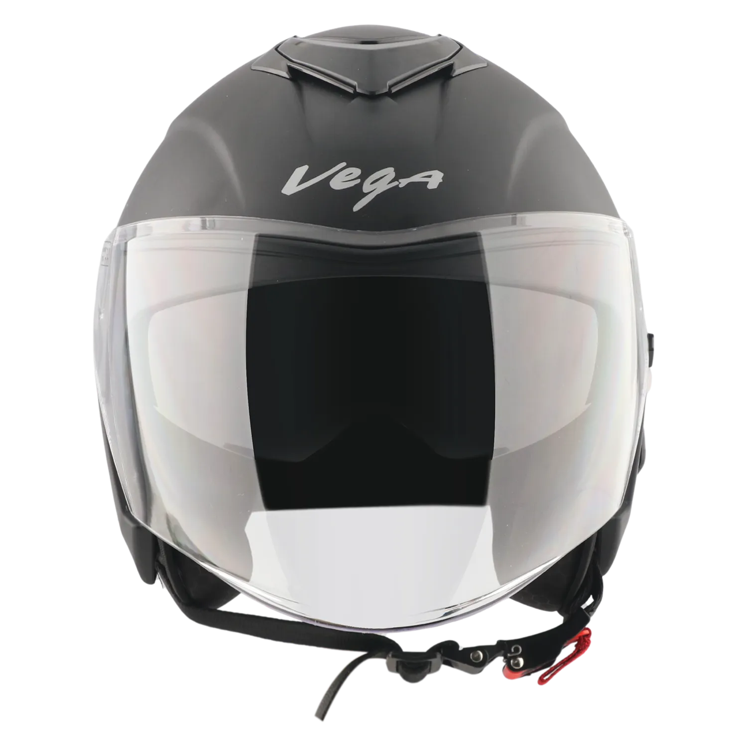 Vega Punch Solid Dull Black Half Face Helmet