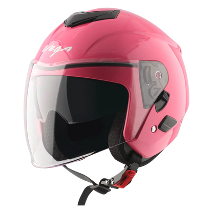 Vega Punch Solid Pink Half Face Helmet