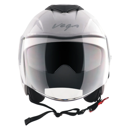 Vega Punch Solid white Half Face Helmet
