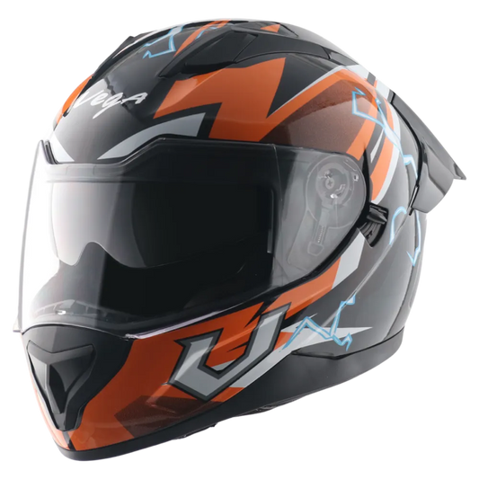 Vega Rapid Dx Flash Black Orange Full face Helmet