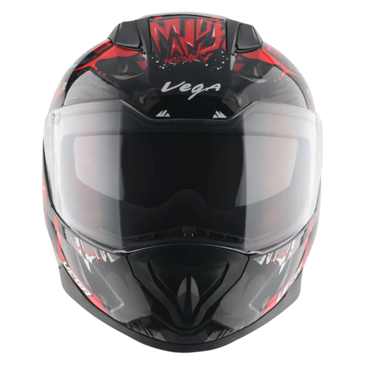 Vega Rapid Dx Monkey Black Red Full Face Helmet