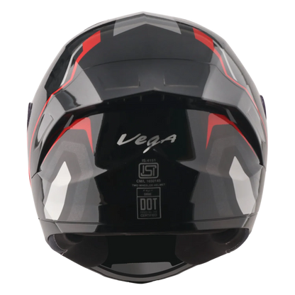 Vega Sonic Dx Shadow Black Red Full Face Helmet