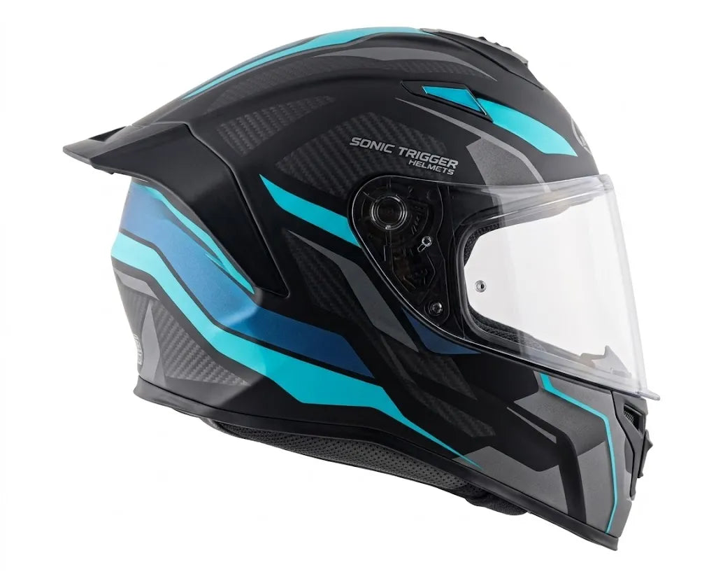 VEGA Sonic Dx Trigger Black Blue Full Face Helmet