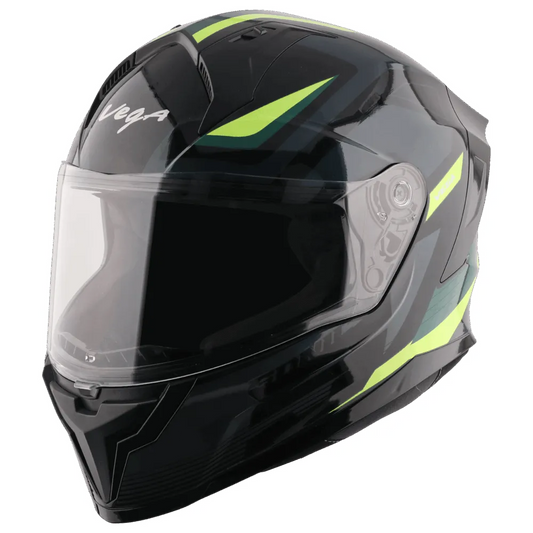 Vega Sonic Dx Trigger Dull Black Neon Yellow Full Face Helmet