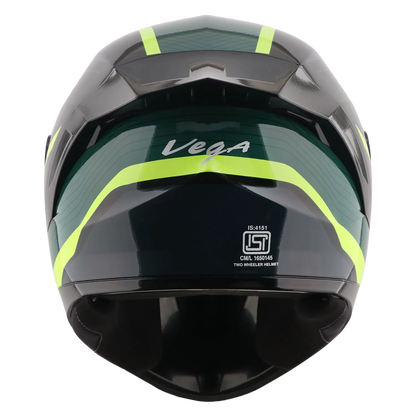 Vega Sonic Dx Trigger Dull Black Neon Yellow Full Face Helmet