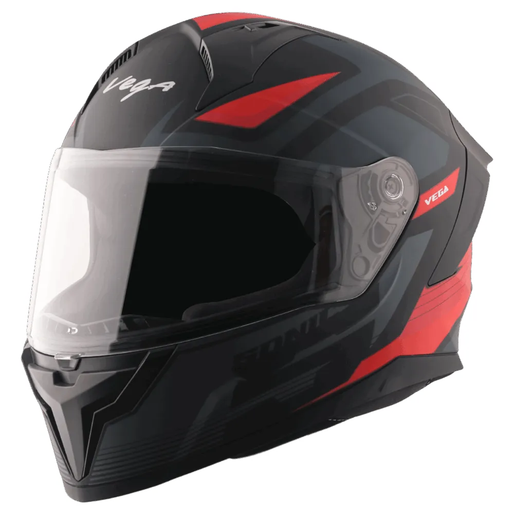 Vega Sonic Dx Trigger Dull Black Red Full Face Helmet