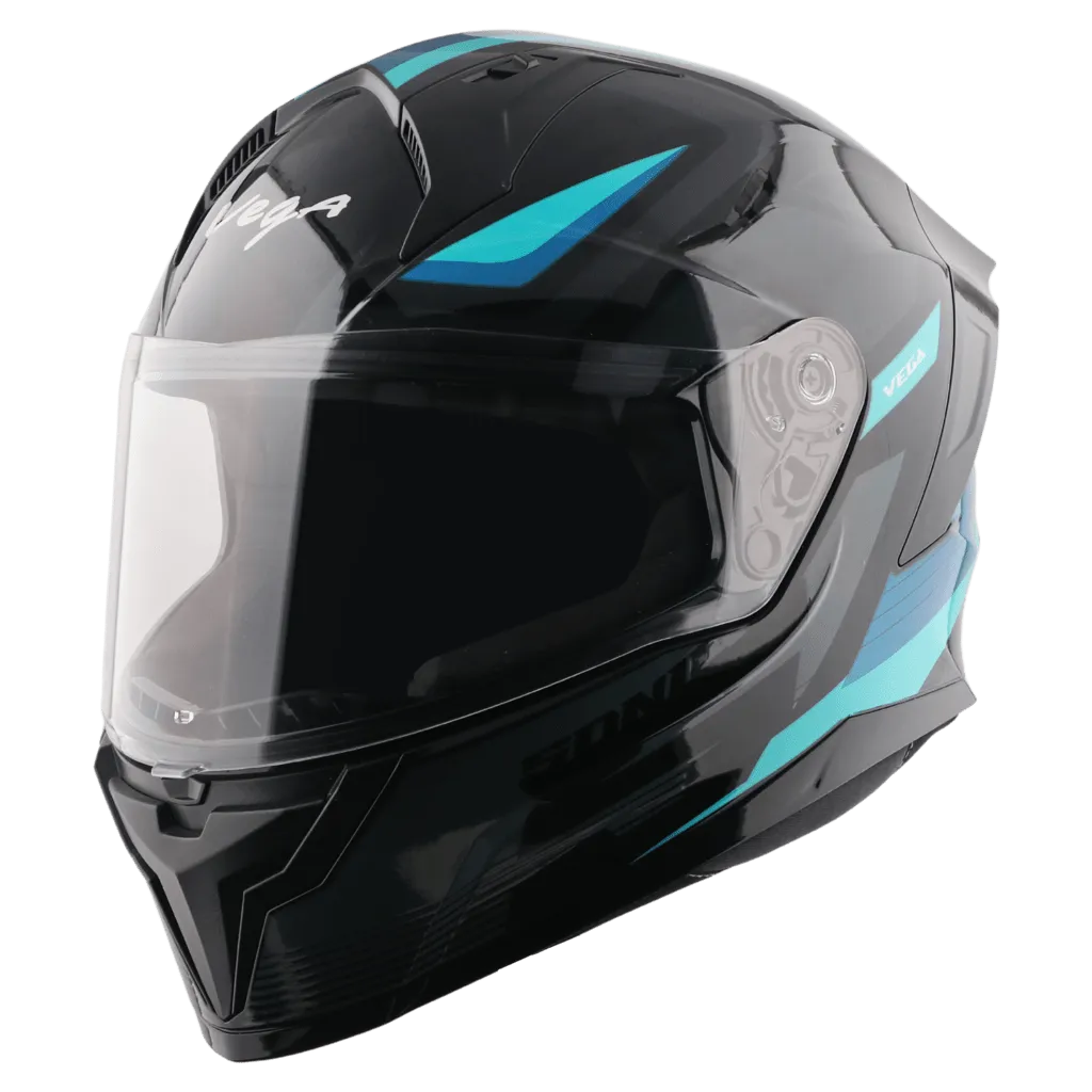 Vega Sonic Dx Trigger Dull Black Blue Full Face Helmet