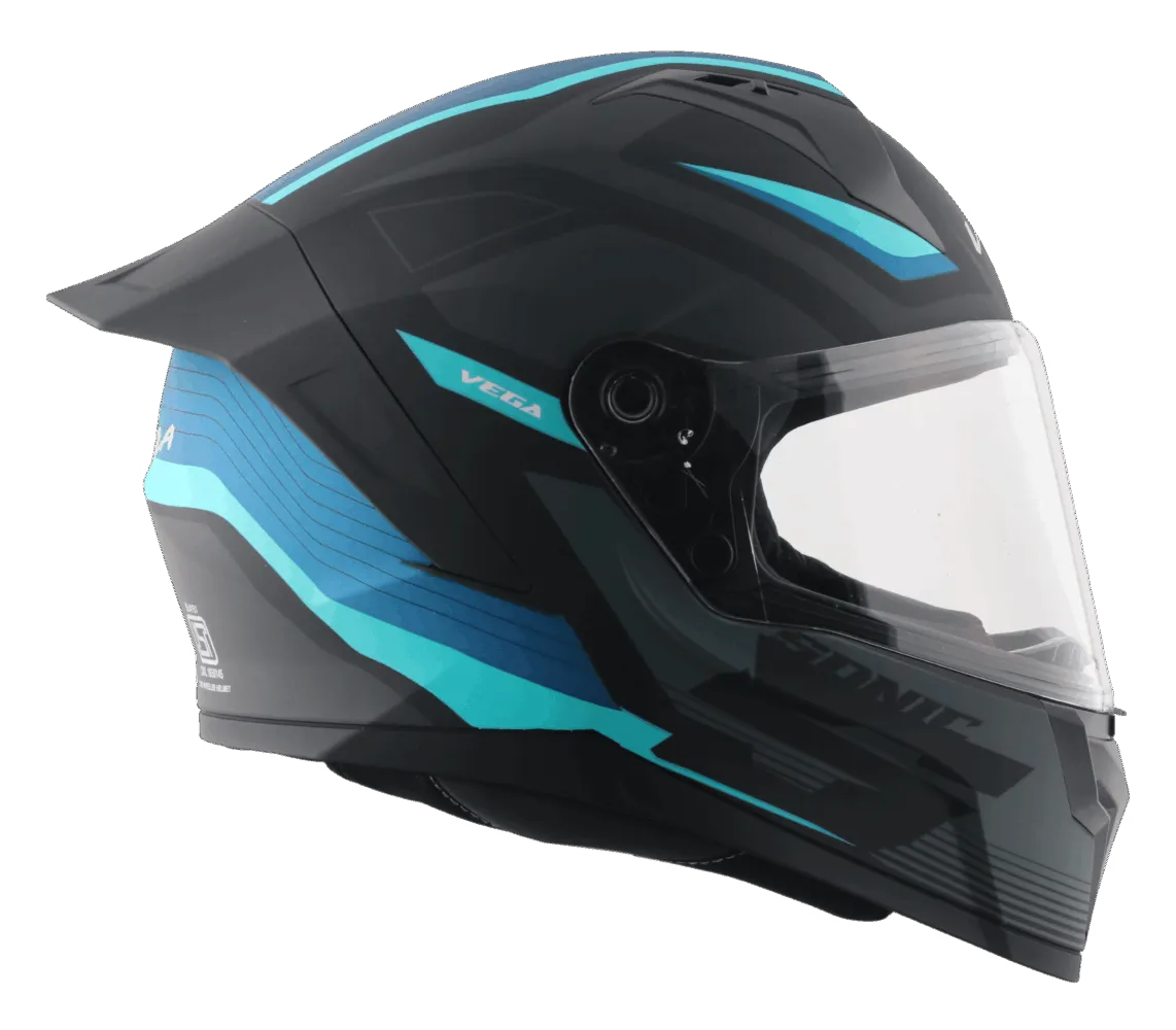 Vega Sonic Dx Trigger Dull Black Blue Full Face Helmet