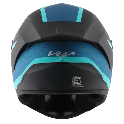 Vega Sonic Dx Trigger Dull Black Blue Full Face Helmet