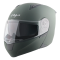 Vega Spike Dull Battle Green Flip Up Helmet