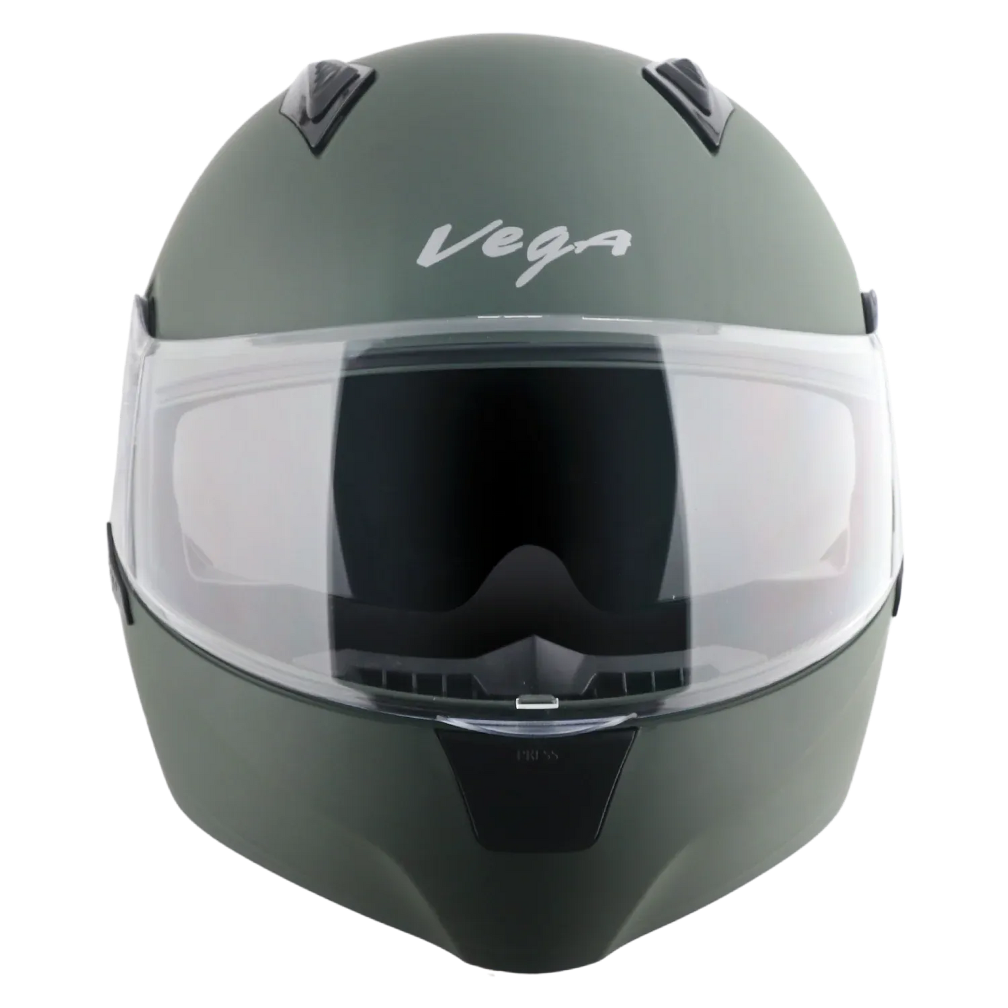 Vega Spike Dull Battle Green Flip Up Helmet