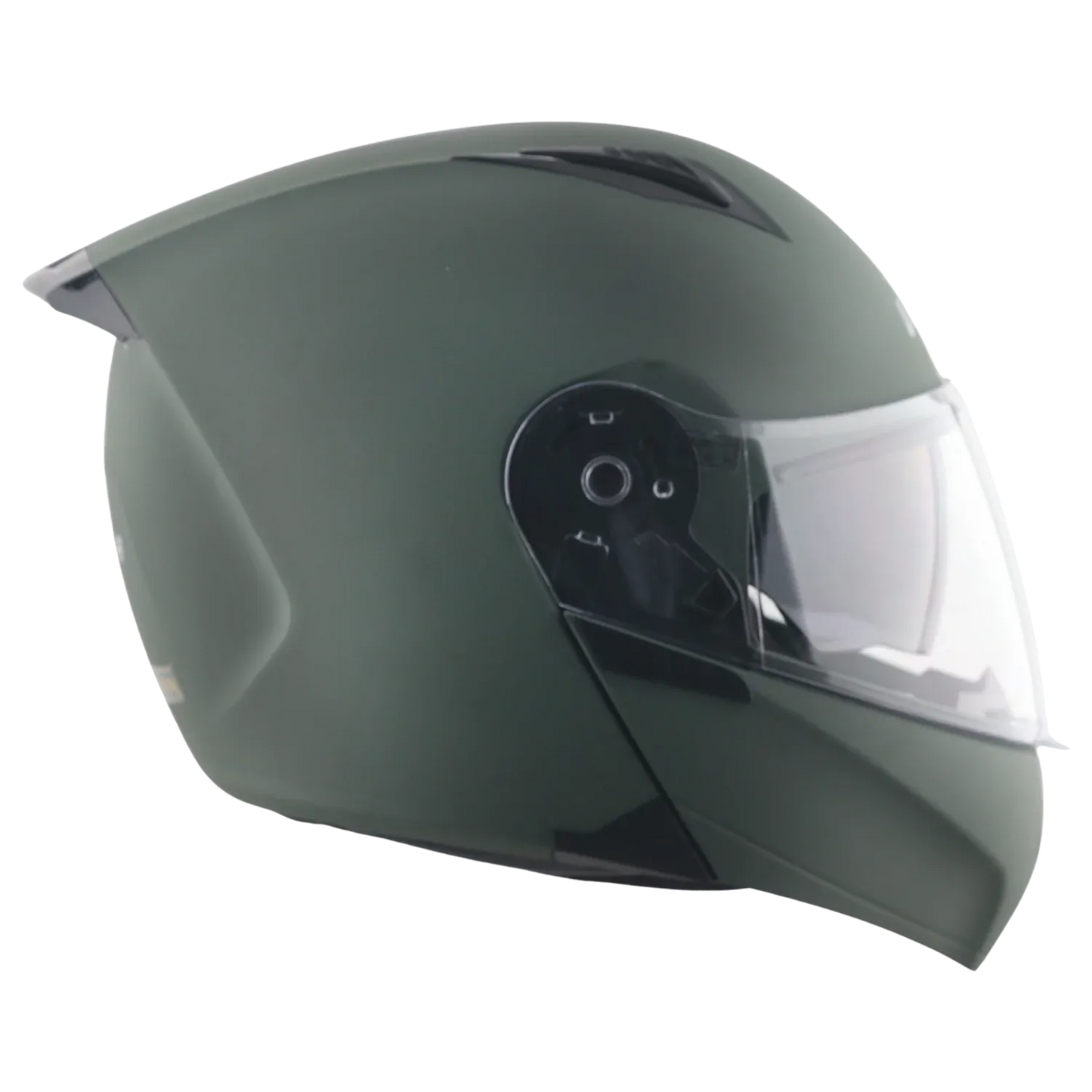 Vega Spike Dull Battle Green Flip Up Helmet