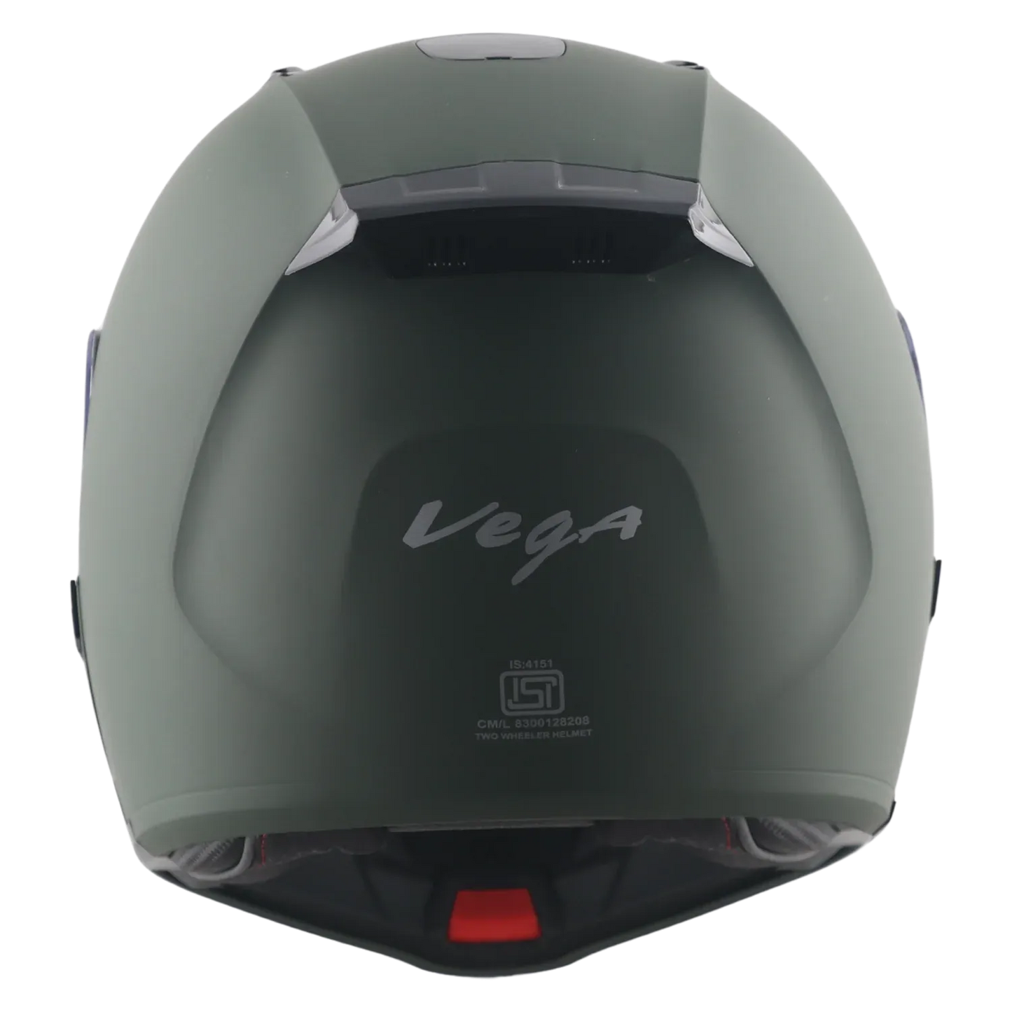 Vega Spike Dull Battle Green Flip Up Helmet