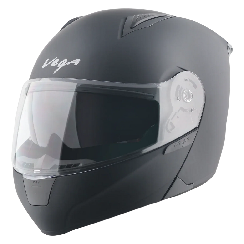 Vega Spike Dull Black Flip Up Helmet