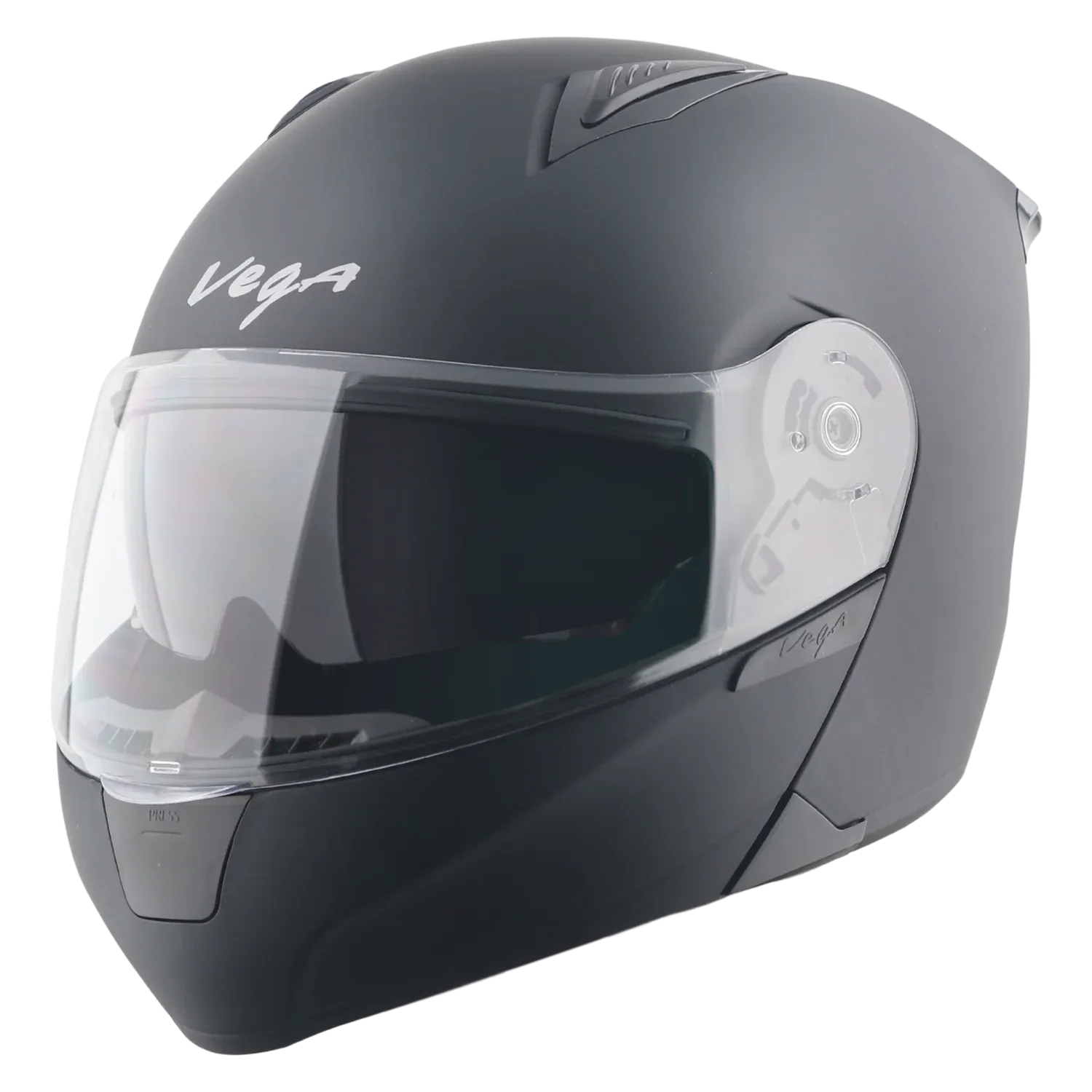 Vega Spike Dull Black Flip Up Helmet