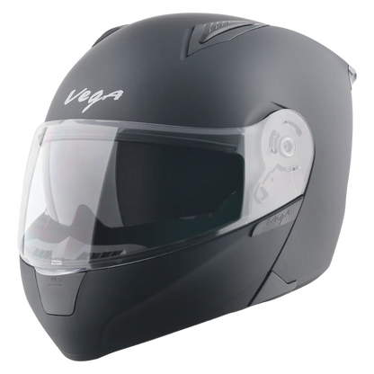 Vega Spike Dull Black Flip Up Helmet