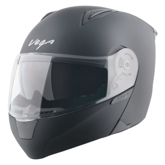 Vega Spike Dull Black Flip Up Helmet