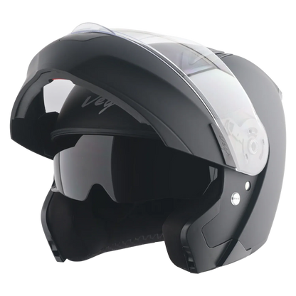 Vega Spike Dull Black Flip Up Helmet