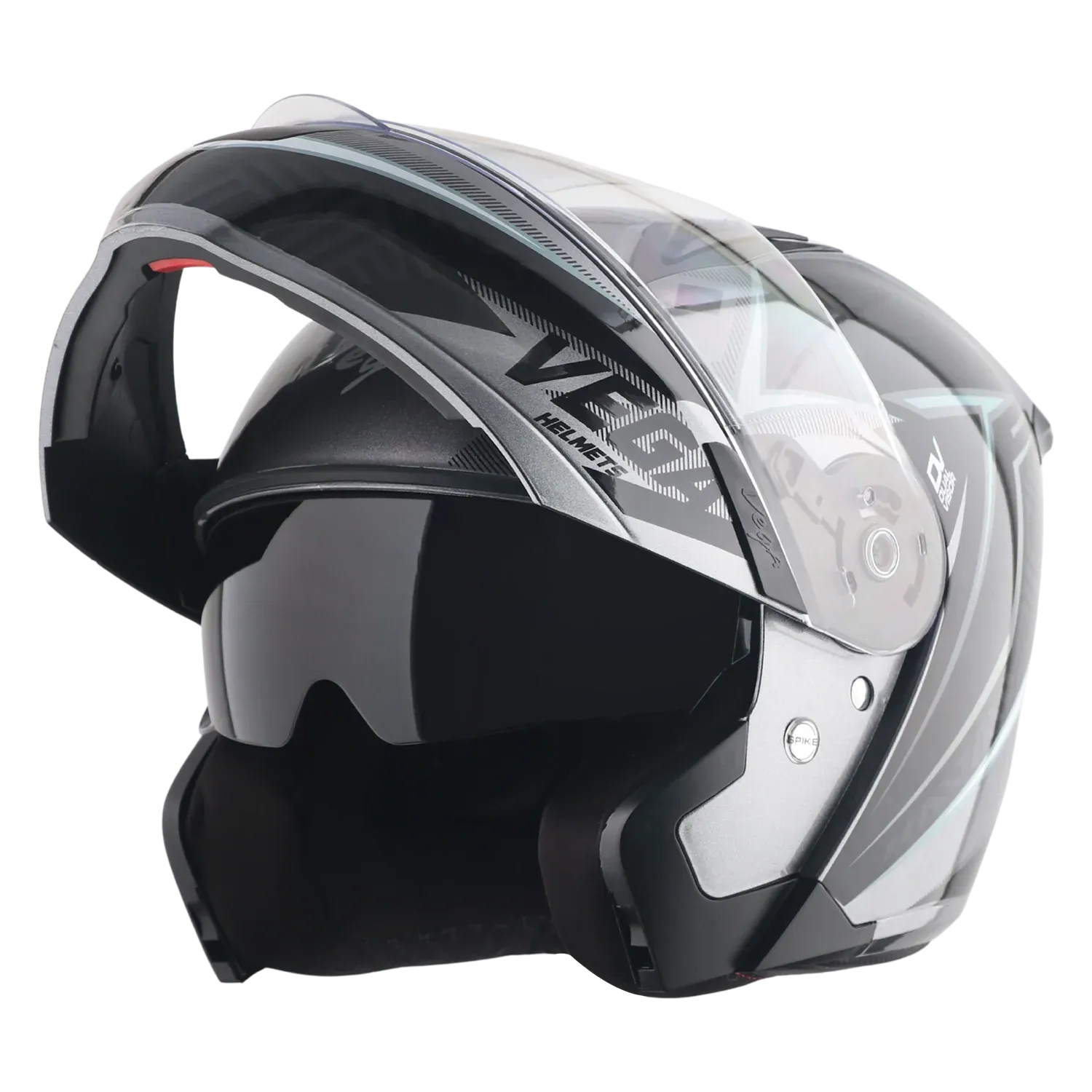 Vega Spike Timeless Gray Black Full Face Helmet