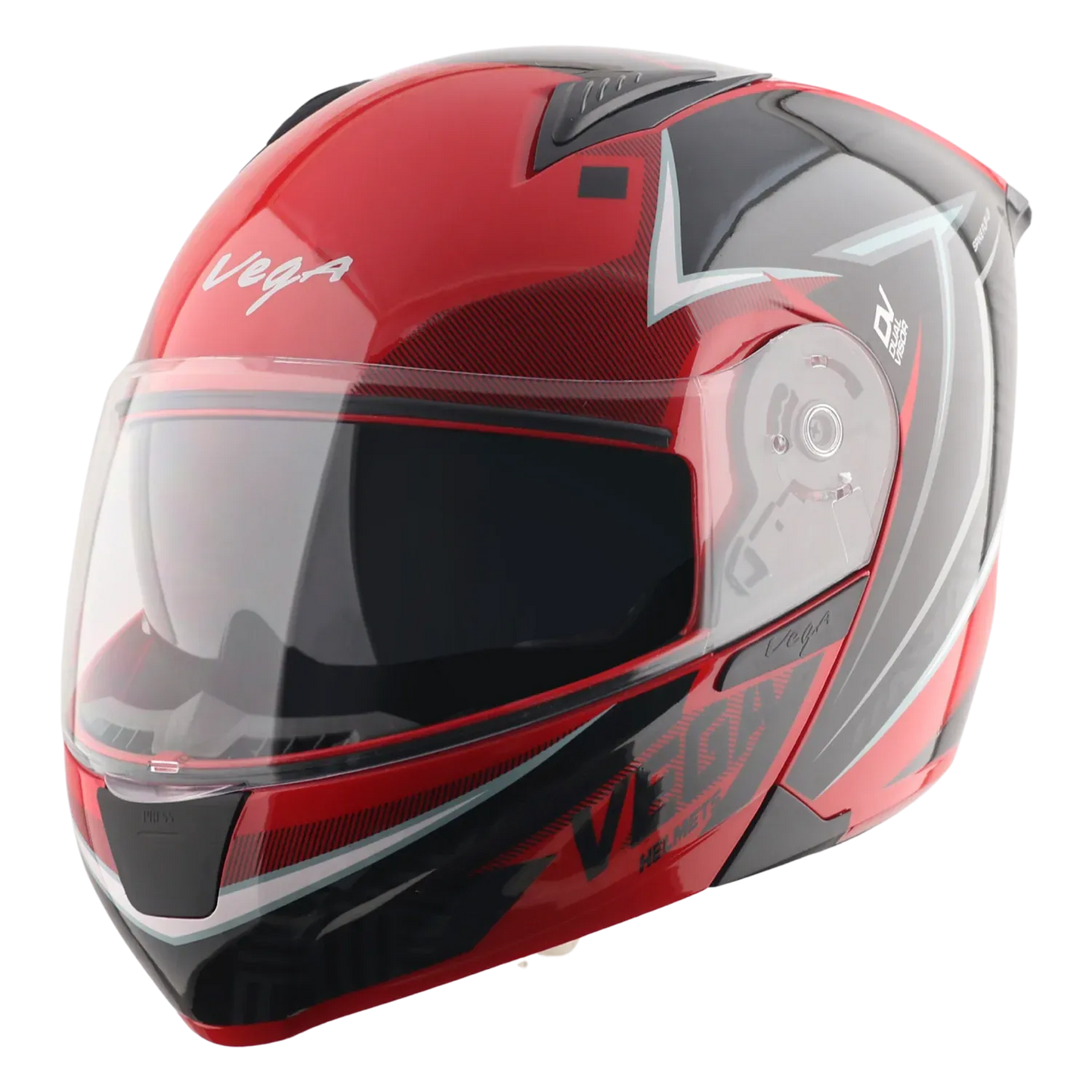 Vega Spike Timeless Red Black Flip Up Helmet