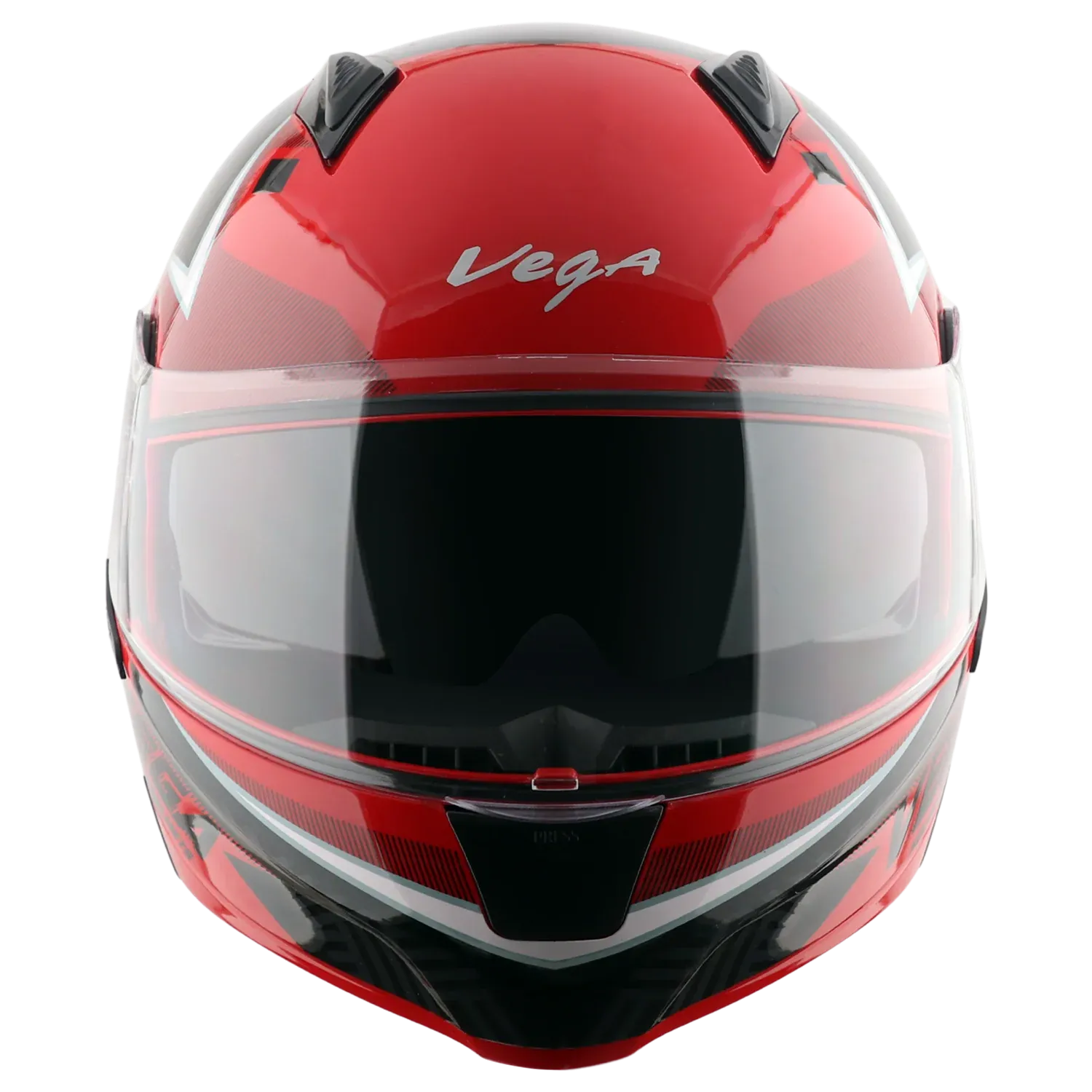 Vega Spike Timeless Red Black Flip Up Helmet