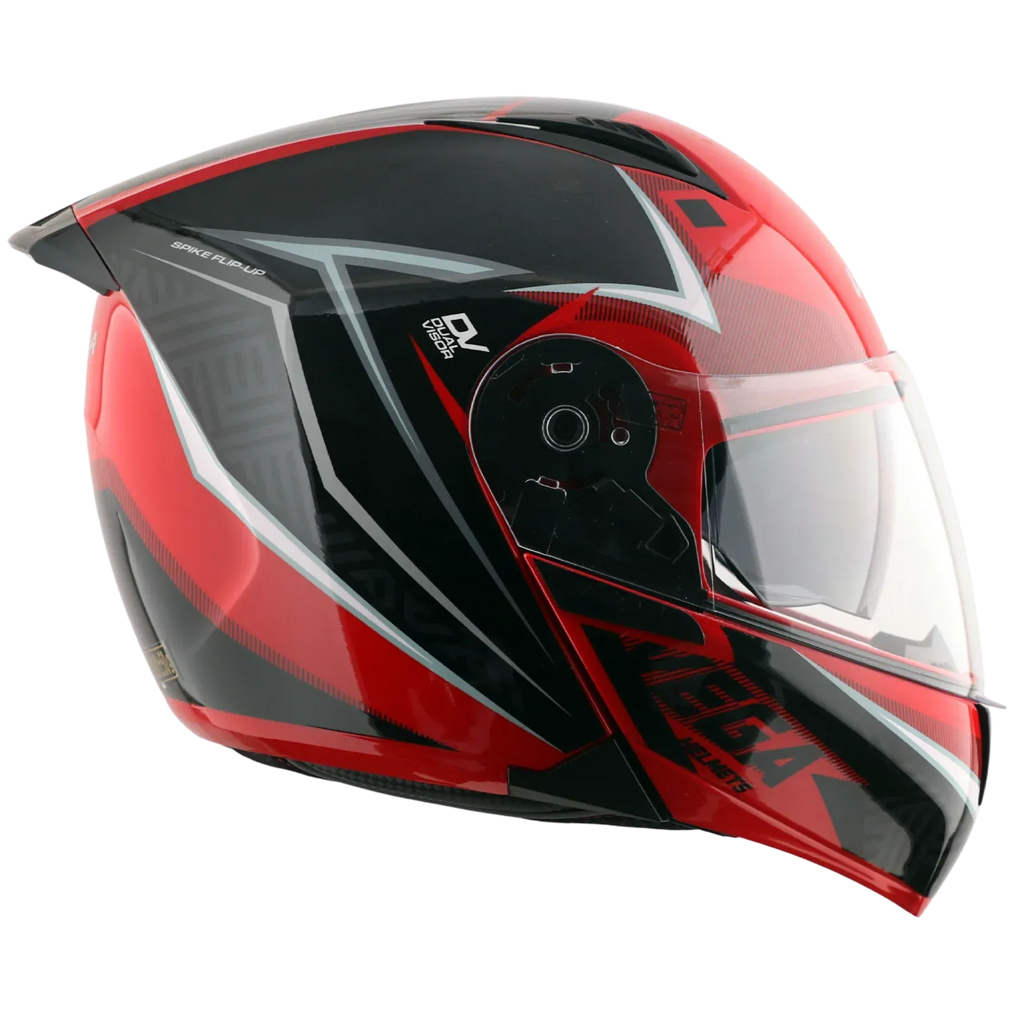 Vega Spike Timeless Red Black Flip Up Helmet