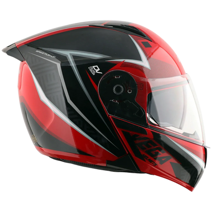 Vega Spike Timeless Red Black Flip Up Helmet