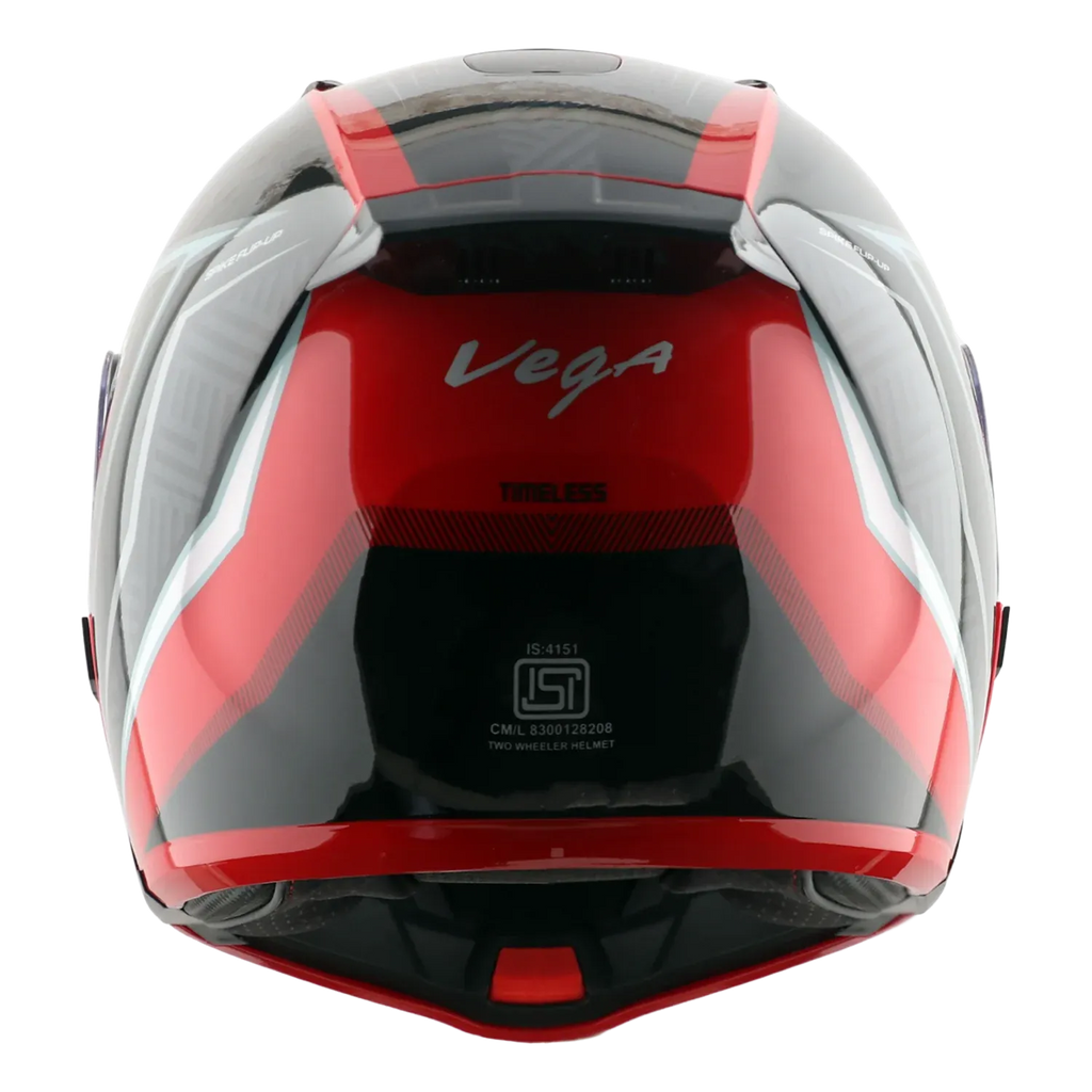 Vega Spike Timeless Red Black Flip Up Helmet