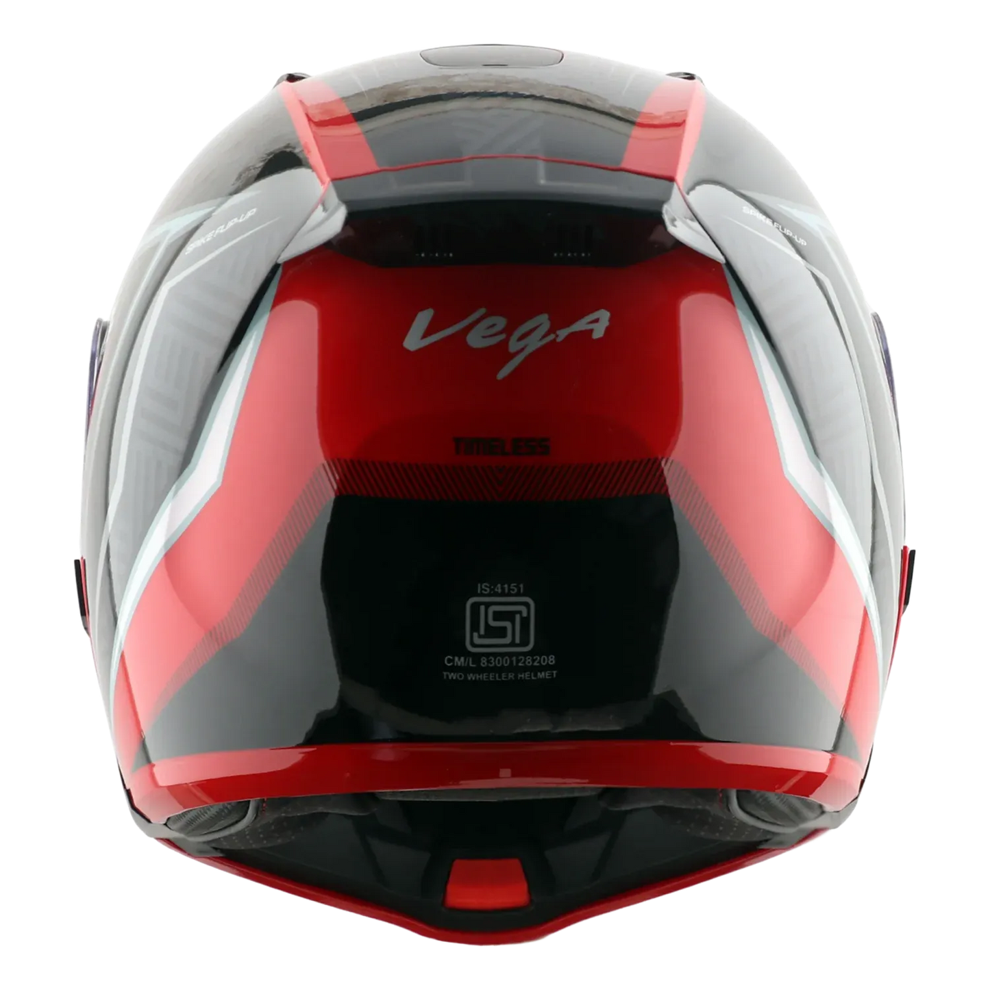 Vega Spike Timeless Red Black Flip Up Helmet